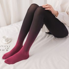 Gradient transition pantyhose (Option: Wine Red-One size)