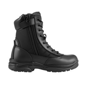 Men's Military Tactical Boots, 8 inch Combat Hiking Work Boots, Lightweight & Breathable Side Zipper Mens Motorcycle Interceptor Trooper Boot (Shoe Size: US 12, size: 8 inch)