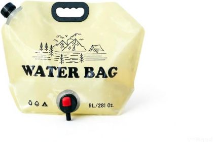 Collapsible Water Container Portable Water Bag for Travel Outdoor Hiking BPA Free Lightweight (Color: khaki)