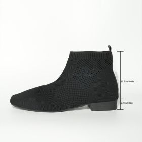Plus Size Women's Boots Middle Tube Pointed Ankle Boots (Option: Black-37)